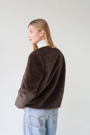 LOU & ODETTE - MANON JACKE AUS KUNSTPELZ CHOCOLATE