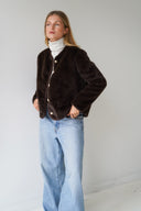 LOU & ODETTE - MANON JACKE AUS KUNSTPELZ CHOCOLATE