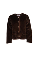 LOU & ODETTE - MANON JACKE AUS KUNSTPELZ CHOCOLATE