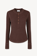OH APRIL - MARIS SLIM FIT LONGSLEEVE DARK BROWN