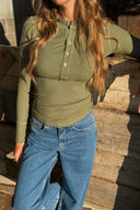 OH APRIL - MARIS SLIM FIT LONGSLEEVE OLIVE