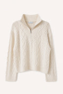 OH APRIL - OVERSIZED HALF ZIP STRICKPULLOVER  OFF WHITE