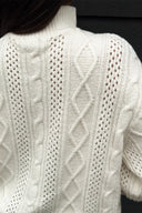 OH APRIL - OVERSIZED HALF ZIP STRICKPULLOVER  OFF WHITE