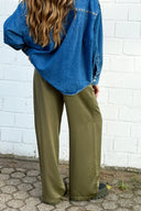 OH APRIL - VERDE SATIN PANTS OLIVE
