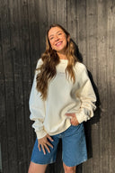 OH APRIL - OV SWEATER RAGLAN COWGIRL ERA OFF WHITE
