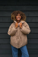 OH APRIL - WENDBARE PUFFER JACKE NANCY TAUPE