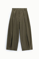 IMPERIAL FASHION - PALOZZO HOSE KHAKI NADELSTREIFEN