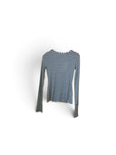 THE SHIRT PROJECT - LONGSLEEVE GESTREIFT ECRU/BRIGHT BLUE