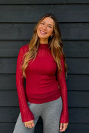 OH APRIL - SPITZEN LONGSLEEVE CHERRY RED