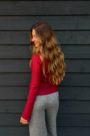 OH APRIL - SPITZEN LONGSLEEVE CHERRY RED