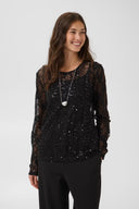 CULTURE - CUROBIN SPITZENBLUSE MIT PAILLETTEN