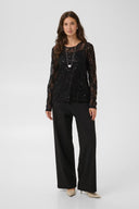 CULTURE - CUROBIN SPITZENBLUSE MIT PAILLETTEN