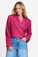 POM AMSTERDAM - BLAZER ROWAN STRIPED BURGUNDY RED