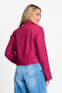 POM AMSTERDAM - BLAZER ROWAN STRIPED BURGUNDY RED
