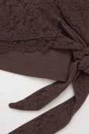 OH APRIL - SYLVA LACE WRAP CARDIGAN DARK BROWN