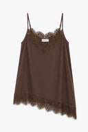 OH APRIL - TAMI SATIN TOP DARK BROWN
