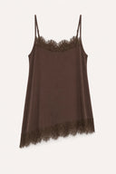 OH APRIL - TAMI SATIN TOP DARK BROWN