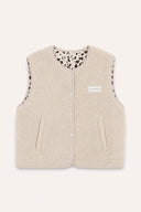 OH APRIL - MAGNOLIA REVERSIBLE FLEECE VEST OFF WHITE/COW
