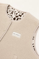 OH APRIL - MAGNOLIA REVERSIBLE FLEECE VEST OFF WHITE/COW