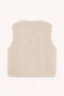 OH APRIL - MAGNOLIA REVERSIBLE FLEECE VEST OFF WHITE/COW