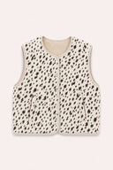 OH APRIL - MAGNOLIA REVERSIBLE FLEECE VEST OFF WHITE/COW