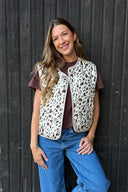 OH APRIL - MAGNOLIA REVERSIBLE FLEECE VEST OFF WHITE/COW