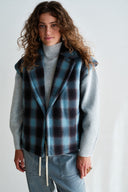 PENN & INK - WESTE (W26C390) BLAU KARIERT