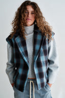PENN & INK - WESTE (W26C390) BLAU KARIERT