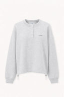 OH APRIL - BOXY SWEATSHIRT MIT KORDELZUG GREY MELANGE