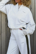 OH APRIL - BOXY SWEATSHIRT MIT KORDELZUG GREY MELANGE