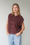 LOU & ODETTE - ÄRMELLOSER CARDIGAN CHOCOLATE