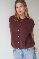 LOU & ODETTE - ÄRMELLOSER CARDIGAN CHOCOLATE