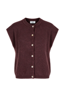 LOU & ODETTE - ÄRMELLOSER CARDIGAN CHOCOLATE