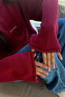 OH APRIL - OVERSIZED STRICKPULLOVER AUS BAUMWOLLE CHERRY RED