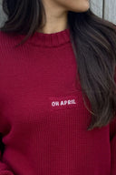 OH APRIL - OVERSIZED STRICKPULLOVER AUS BAUMWOLLE CHERRY RED