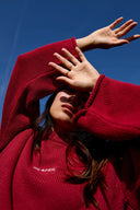 OH APRIL - OVERSIZED STRICKPULLOVER AUS BAUMWOLLE CHERRY RED
