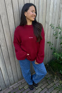 OH APRIL - OVERSIZED STRICKPULLOVER AUS BAUMWOLLE CHERRY RED