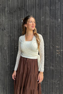OH APRIL - SYLVA LACE WRAP CARDIGAN OFF WHITE